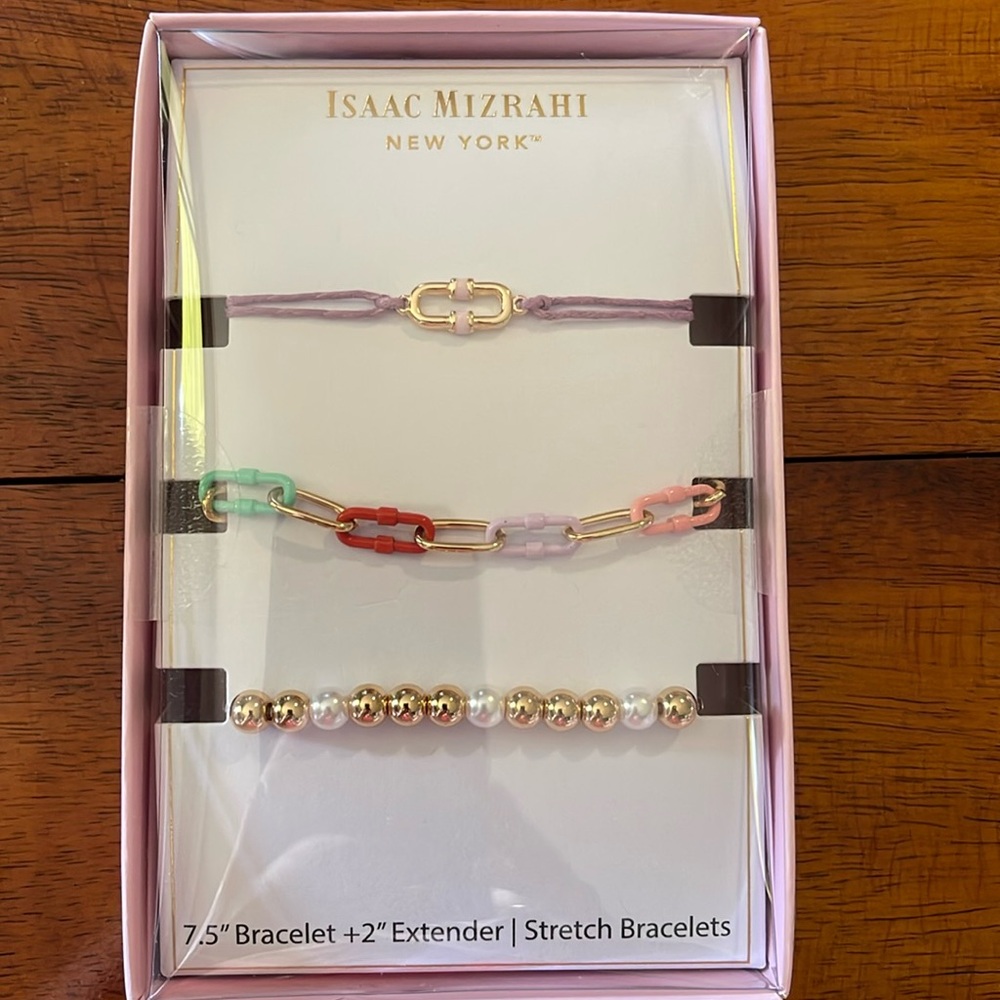 ISAAC MIZRAHI BOXED NEW THREE BRACELETS SET